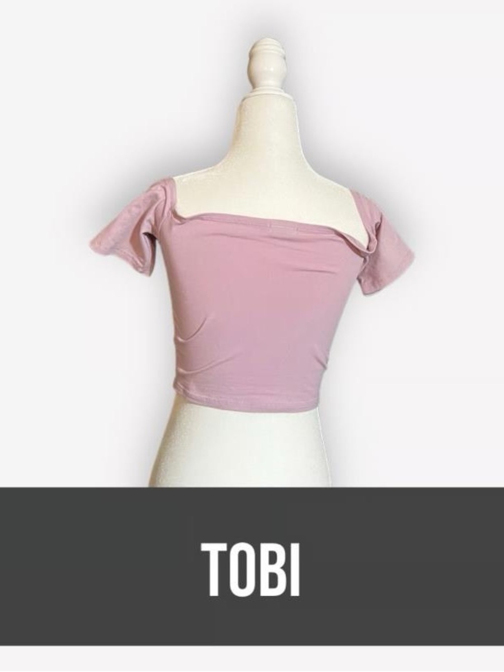 Tobi Dusty Pink Off-Shoulder Crop Top